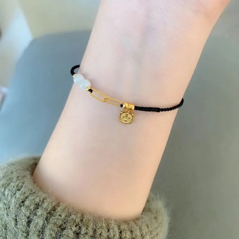 Vòng Tay Hổ Nhỏ Bán Chạy, Dành Cho Nữ, Năm Sinh, Hổ Hoàng Đạo Trung Quốc Dệt Dây Đỏ, Dây Đeo Tay, Quà Tặng Giáng Sinh, Thích Hợp Cho Bạn Gái Voi Phụ Kiện Ong Kiềng 2