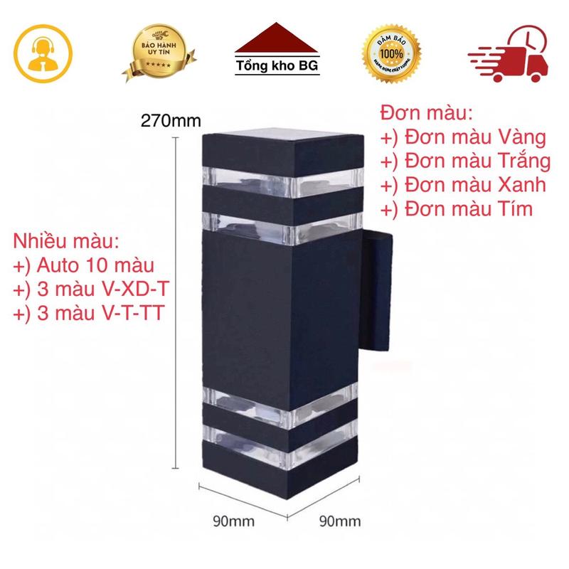   Tổng kho BG  Đèn chày cột vuông 2 đầu cao cấp - Phiên bản Mới tích hợp cầu đấu điện nhanh và dây tiếp địa an toàn Led 