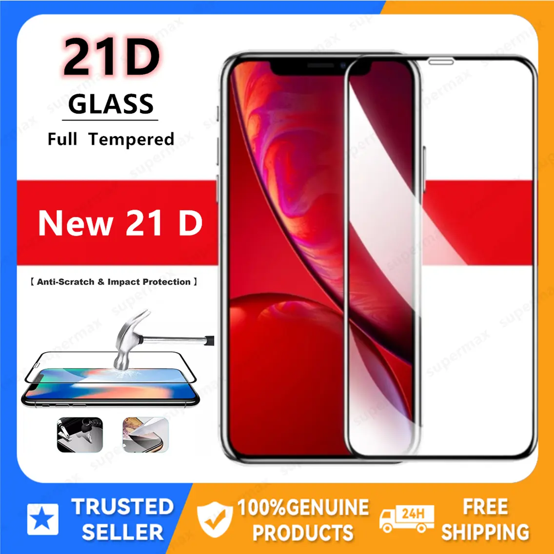 Kính cường lực 21D, dành cho OPPO REALME C3, REALME 5, REALME 6, REALME6PRO, REALME5PRO, A5S, A12, A3S, A12E Chống Sốc Phụ Kiện Ốp