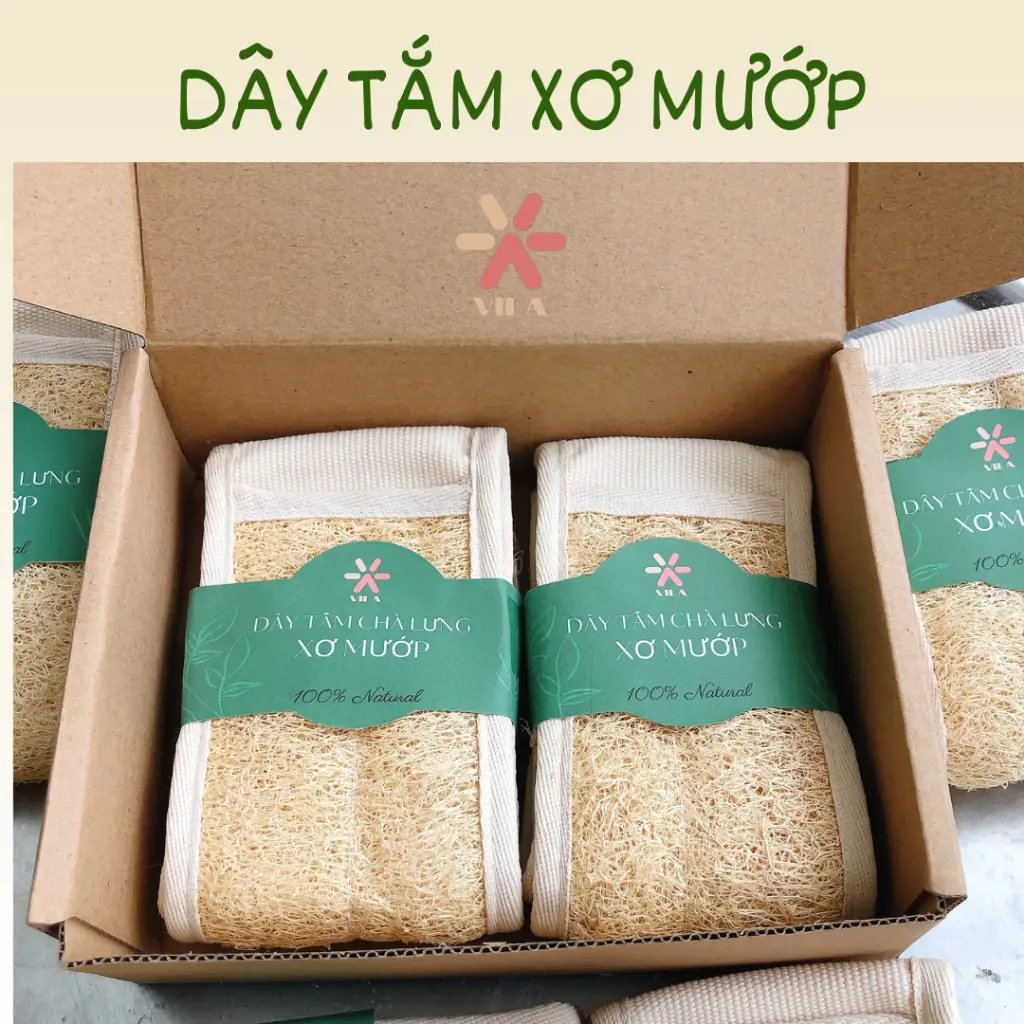 Dây chà lưng Xơ mướp Bông tắm chà lưng kì ghét tẩy tế bào, da ngứa- Massage hiệu quả- 100% từ xơ mướp tự nhiên
