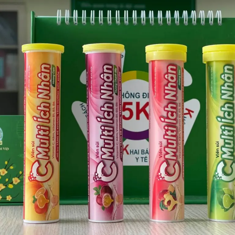 Viên sủi bổ sung Vitamin C Multi Ích Nhân hỗ trợ tăng cường sức khỏe nâng cao sức đề kháng tuýp 16 viên