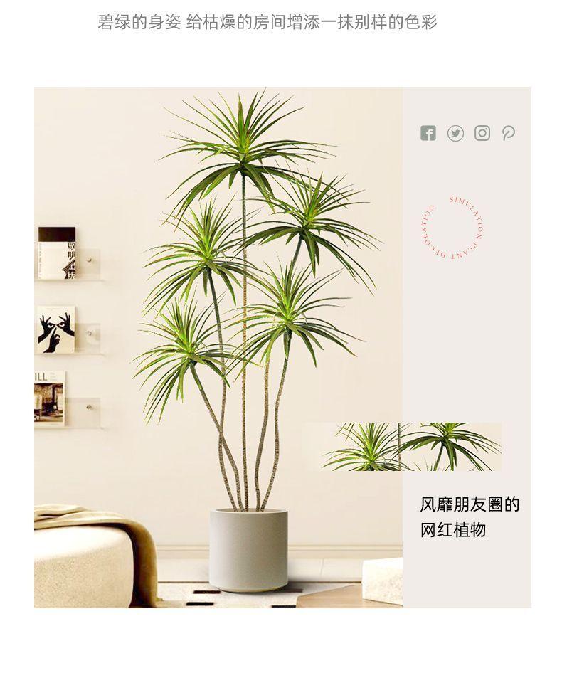 Product Introduction of Minimalist Home Decor Artificial Green Plants Indoor Potted Large Bionic Plant Landscaping Tree Fake Flower Arrangement Living Room Floor Ornament Dragon Blood Tree 2