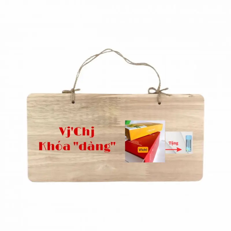 Bảng gỗ in hình Vj’ Chj + khoá dàng trọn bộ