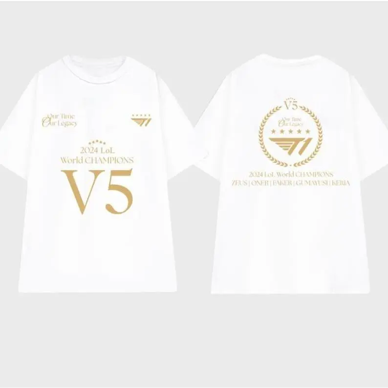 Áo thun phông hottrend in T1 5 sao CKTG LOL, mới nhất 2024 dành cho nam nữ và fan T1, áo thun t1 trận 1 là content, chất liệu cotton thấm mồ hôi