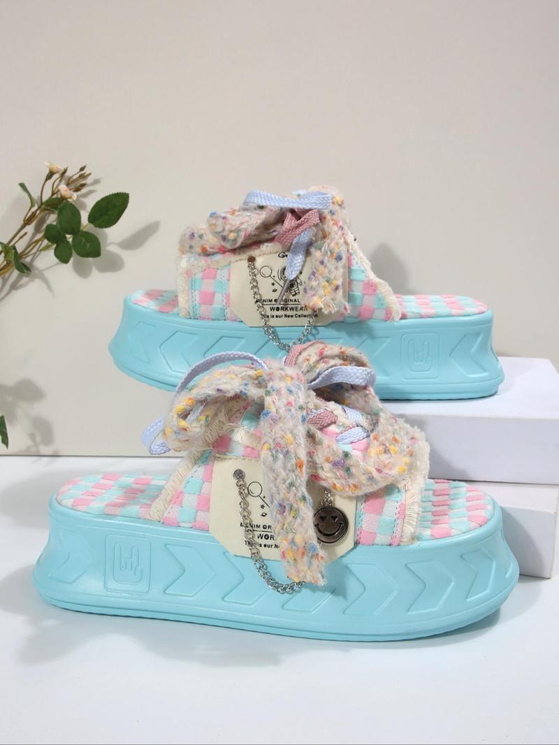 Product Introduction of Women's Fashionable Platform Sandals, Casual Comfortable Wedge Sandals for Daily Wear, Lightweight Breathable Shoes for Women & Girls, Summer 6
