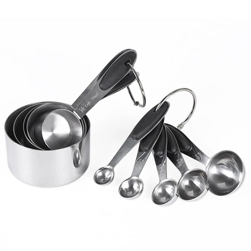 Product Introduction of Stainless Steel Measuring Cup & Spoon Set, 10pcs/set Including Spoons & Canister, Durable Kitchen Measuring Utensils for Baking & Cooking 0