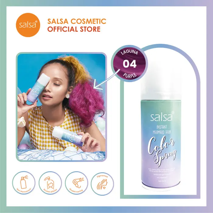 SALSA Instant Mermaid Hair Color Spray / Pilox Rambut / Semir Cat Pewarna Rambut Temporary / Tidak Permanent 2