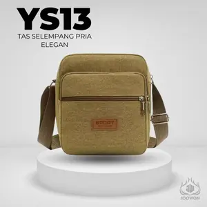 PROMO Tas Selempang Pria High Quality / Slingbag Pria Kanvas Drill Premium Kekinian Terbaru - YS13 GRATIS ONGKIR SELURUH INDONESIA
