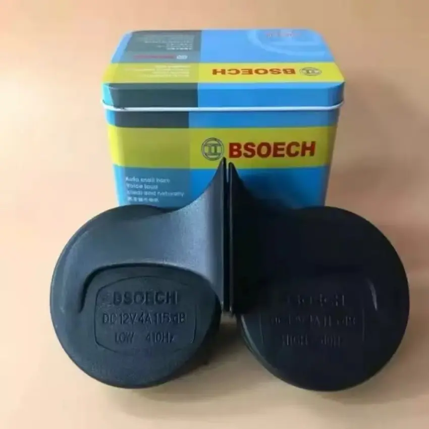 BSEOCH แท้100% แตรหอยโข่ง ไม่แถมสายไฟนะ เสียงรถเบนซ์ 115db รุ่น BS-138-02 สีดำ 12V (1คู่)