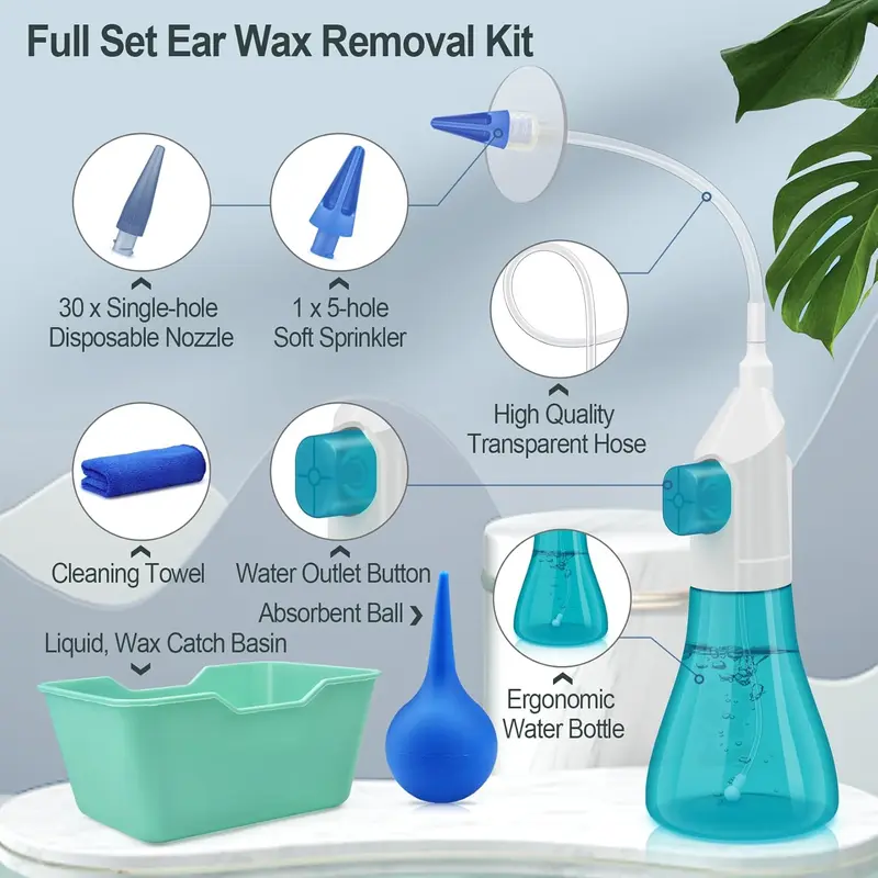 Portable Ear Cleaning Kit, 1 Box Ear Wax Removal Tool, Manual Ear Washing System, Ear Cleaning Tool for Adults & Children 5