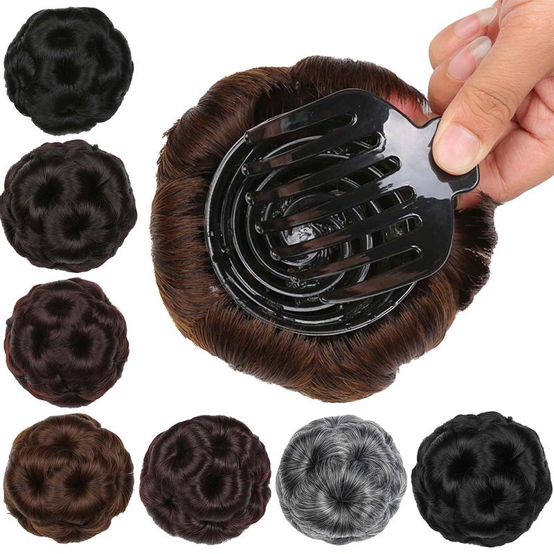  Búi Tóc Giả Tổng Hợp Nối Dài Co Giãn Gợn Sóng Cho Cô Dâu Bánh Donut Búi Tóc Kẹp Tóc 