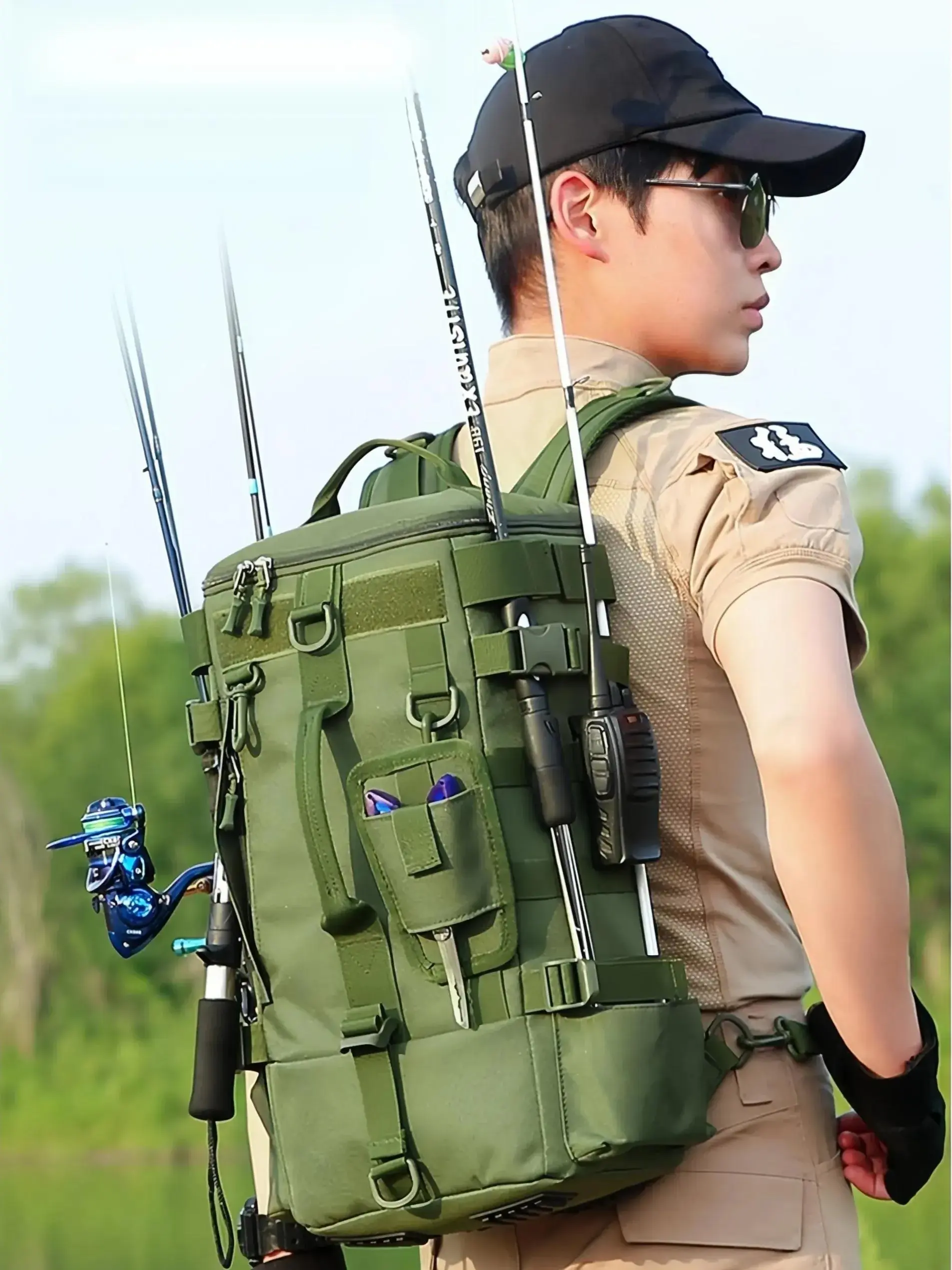 Outdoor Fishing Bag, Large Capacity Outdoor Bag, Fishing Gear Bag, Multifunctional Fishing Backpack, Fishing Accessories
