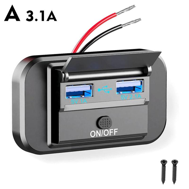 Product Introduction of Quick Charge PD Type C Dual USB Ports Car Bus Charger Socket Adapter 12V/24V USB Power Panel F7C2 53