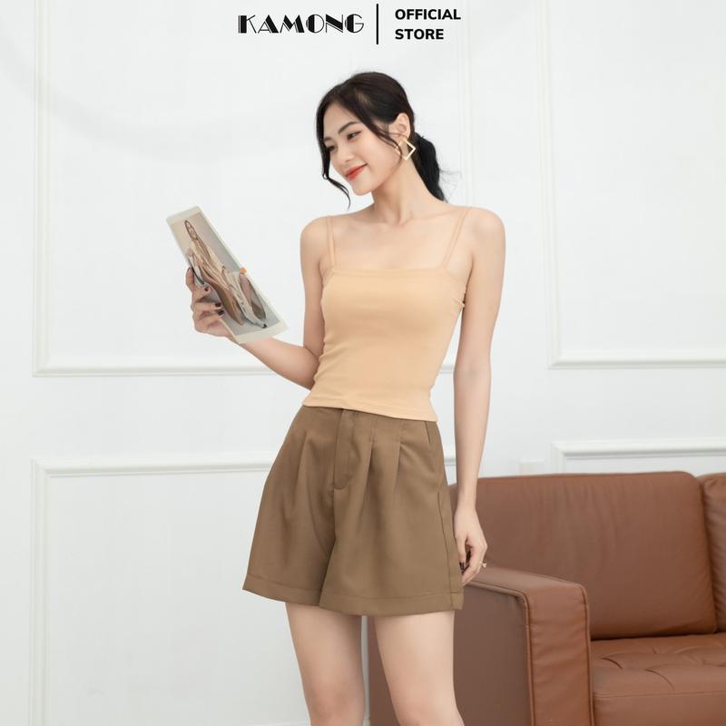 Áo hai dây thun nữ cao cấp KAMONG vải cotton 100% co dãn tốt A133 8