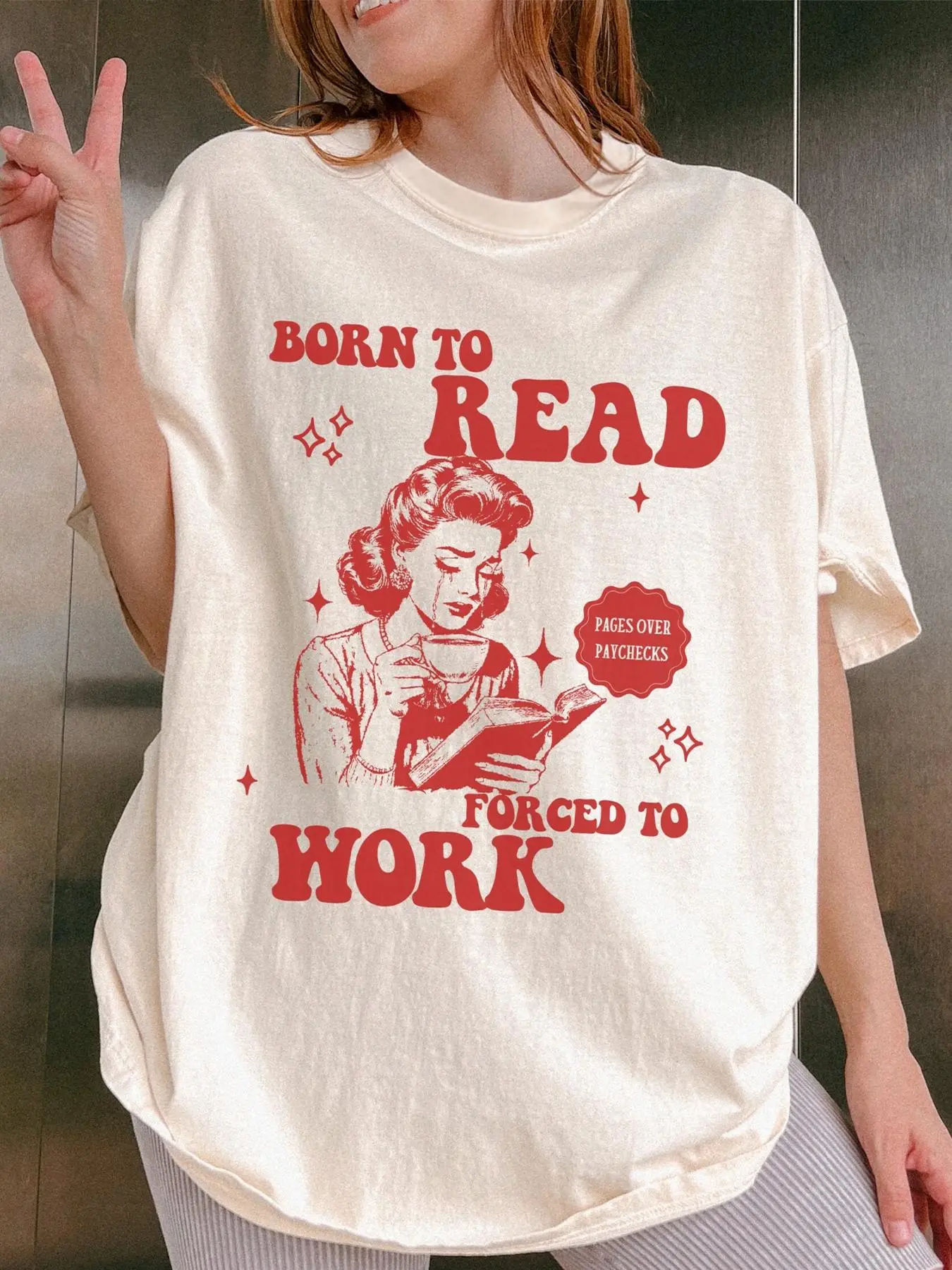Women's Born To Read Bookish Comfort Colors Tee, Funny Reader Book Addict Book Lover Bookish Gift, Spicy Books Dark Romance Smut Shirt
