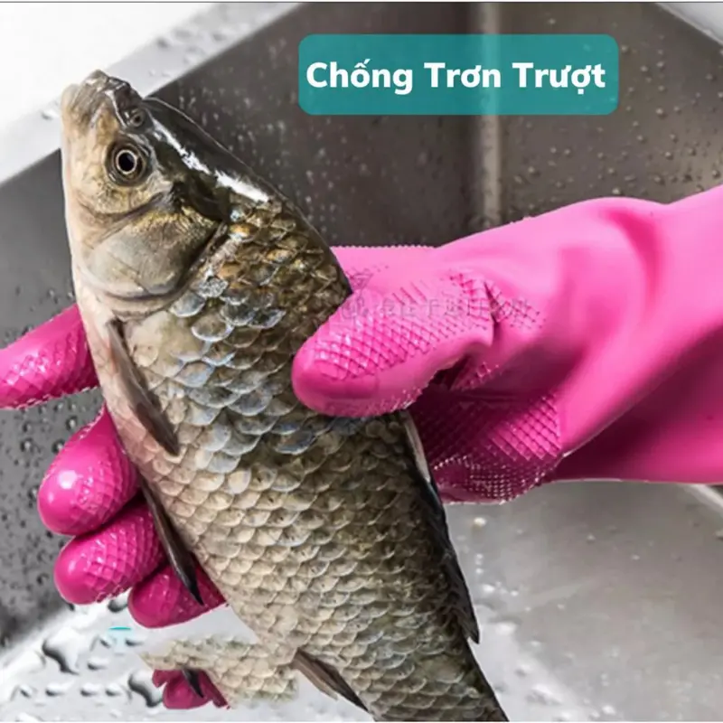 Găng Tay Cao Su Siêu Dai Gia Dụng VH 38cm Bao Tay Thiên Nhiên An Toàn Cho Da - QHshop Đồng Rửa Bát 2