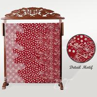 Gambar BATIK TRUSMI Kain Panjang Batik Bahan Katun Cap Mega Mendung Komb Bunga Kirbung - MERAH dari BT Batik Trusmi Official Kab. Cirebon 2 Tokopedia