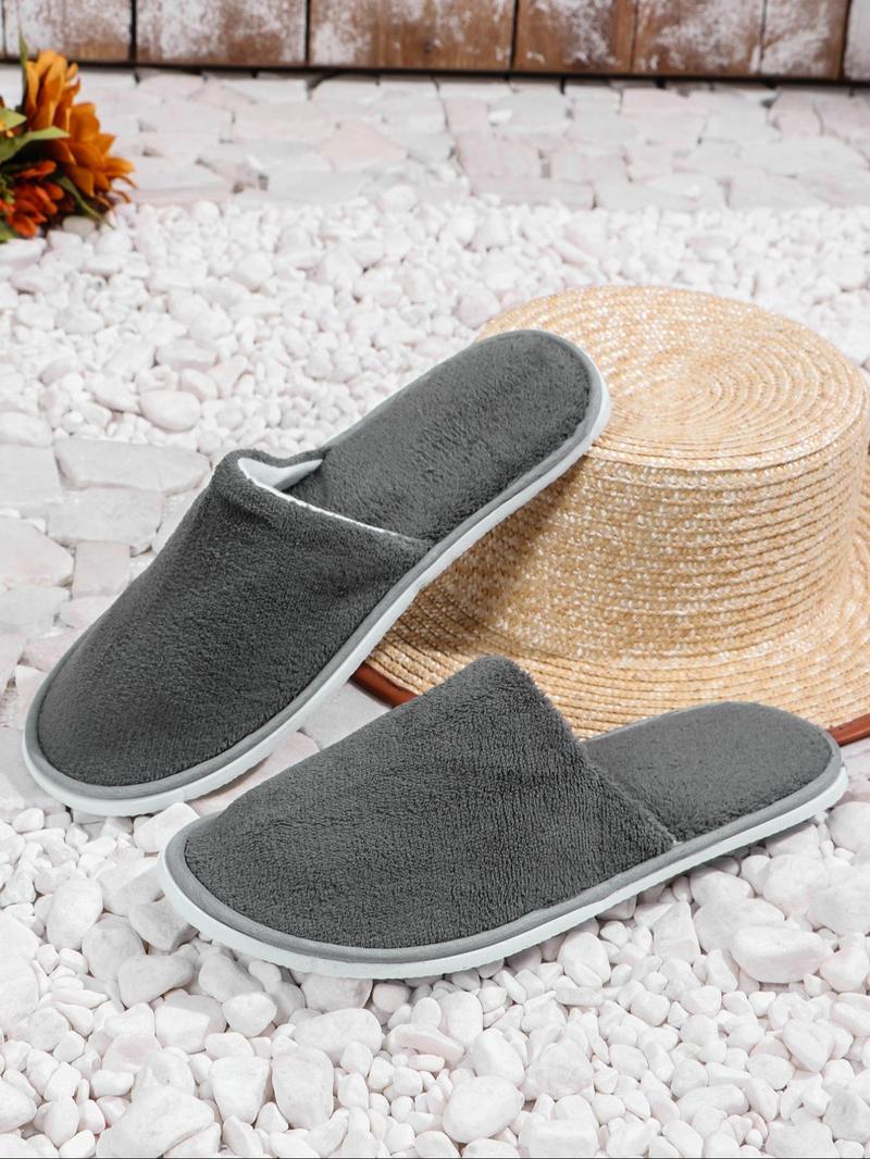 Product Introduction of Women's Solid Color Thick Plush Slippers, Casual Soft Comfortable Home Slippers, Hotel Slippers, Non-Disposable, Machine Washable & Dry Cleanable, Non-slip Slippers for All Seasons 14