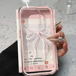 2 in 1  Clear TPU Frame Soft Case Untuk IPhone 11 12 13 14 15 16 Pro Max 11pro 13pro Warna Permen Silikon Shockproof Protective Casing