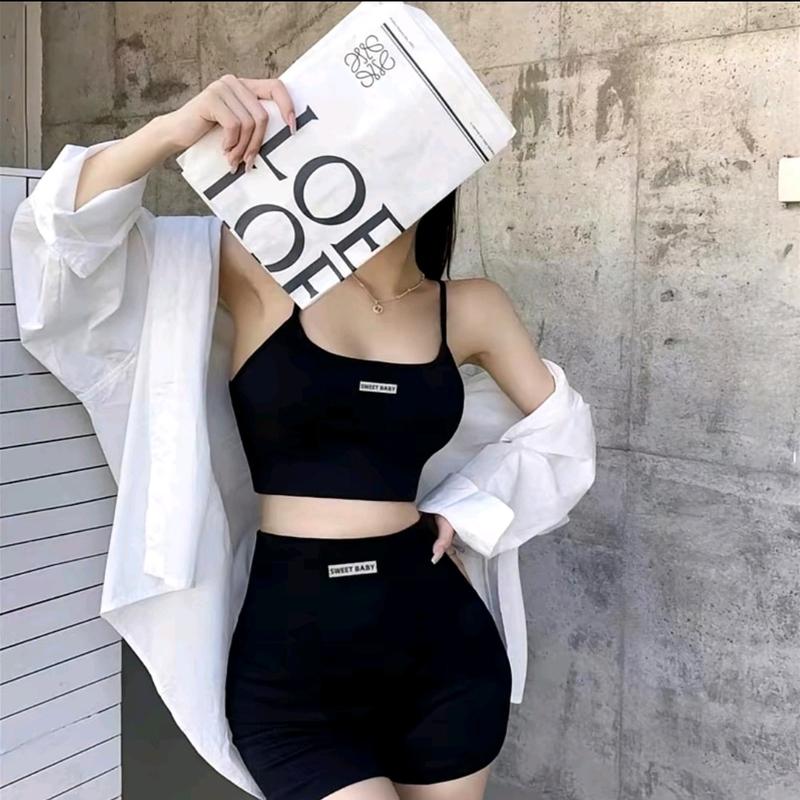 COMBO 2 BỘ quần và áo tập gym ,Yoga chất cotton dệt kim thấm hút mồ hôi thoáng mát Sport Tập Thể Dục Chạy Bộ Tập Yoga Top