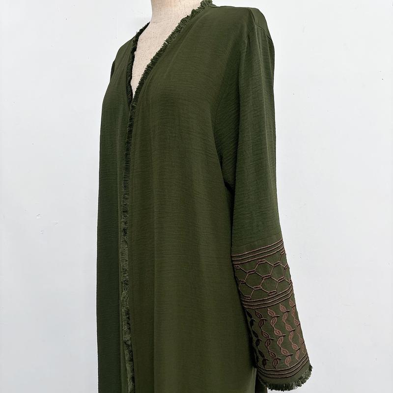 Product Introduction of Minimally embroidered cardigan with beard dress lace 18