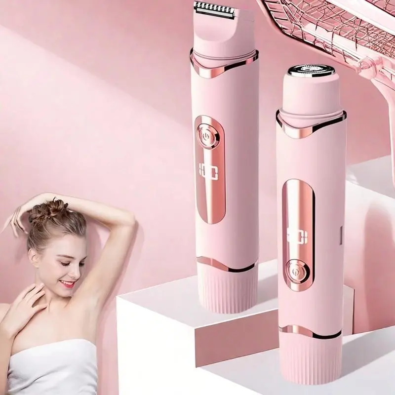 Double Head Design Electric Shaver, 1 Count Rechargeable Electric Hair Trimmer, Wet & Dry Use Personal Body Trimmer for Home & Outdoor Travel Use