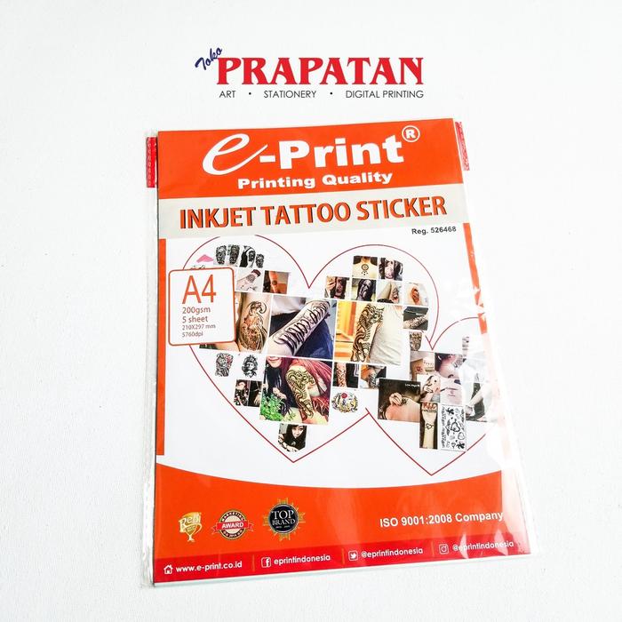 Gambar E-Print Inkjet Tattoo Sticker A4 200gsm - Warna dari Toko Prapatan_NEW Kota Administrasi Jakarta Timur Tokopedia