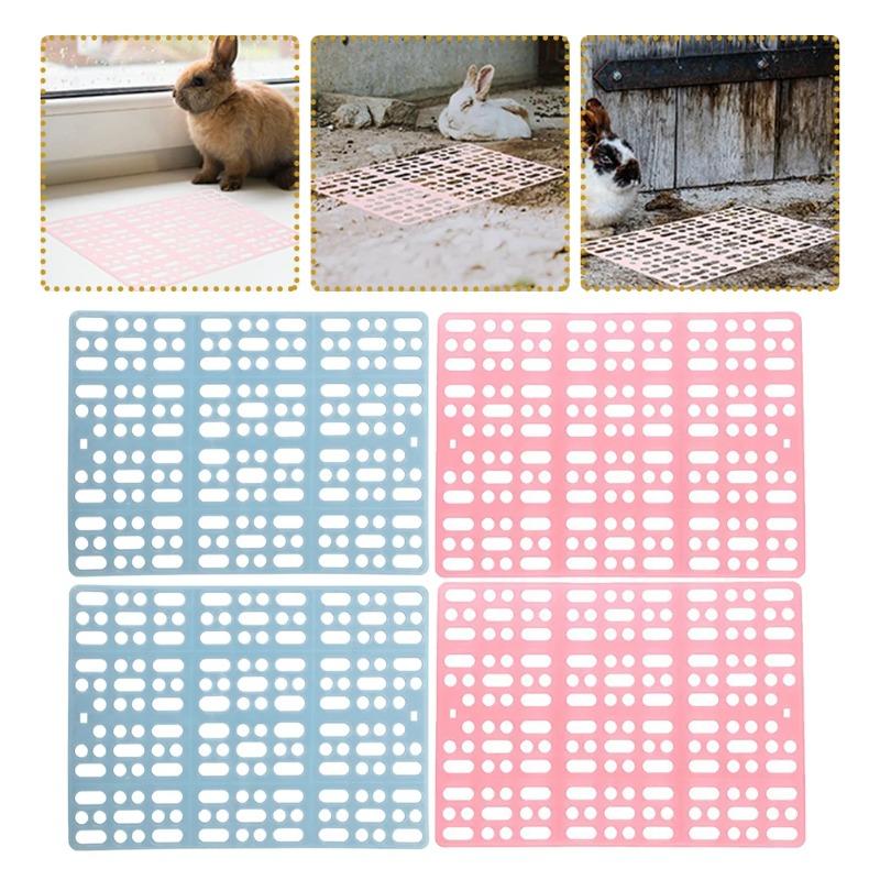 4 Pcs Pet Foot Pads Rabbit Cage Floor Sleeping Mats Bunny Nesting Feet Pedal for Cages Resting Plastic Guinea Pig Accessories 0