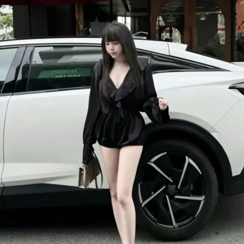 Jumsuit Lụa Viền Bèo Tay Loe Tiểu Thư Nữ Women 4