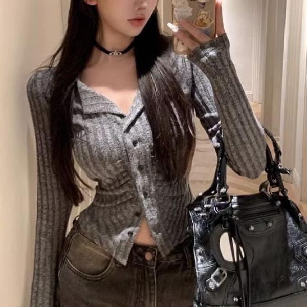 Áo Cardigan Thiết Kế Độc Đáo Cao Cấp, Ngọt Ngào Và Ngầu, Áo Len Dài Tay, Dành Cho Nữ, Thích Hợp Cho Mùa Thu, Áo Sơ Mi Thêu, Bán Chạy, Phong Cách Cô Gái Nóng Bỏng 0