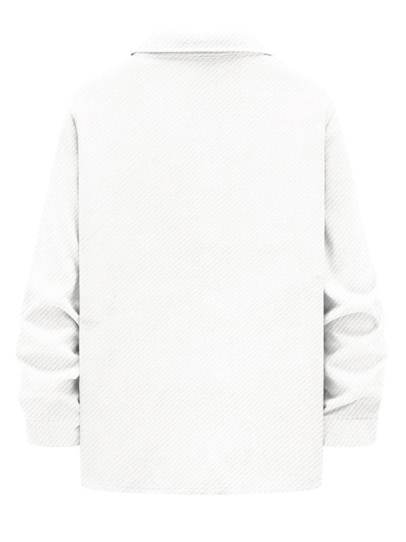 Product Introduction of Men's Solid Color Button Pocket Design Shirt, Regular Fit Casual Long Sleeve Collared Top for Spring & Fall, Fashion Men's Clothes for Daily Wear 6