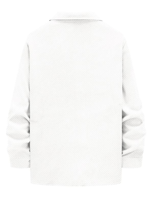 Men's Solid Color Button Pocket Design Shirt, Regular Fit Casual Long Sleeve Collared Top for Spring & Fall, Fashion Men's Clothes for Daily Wear 5