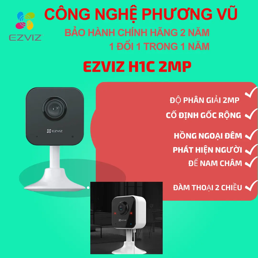 Camera IP Wifi 2MP EZVIZ H1C (Chuẩn Type-C)