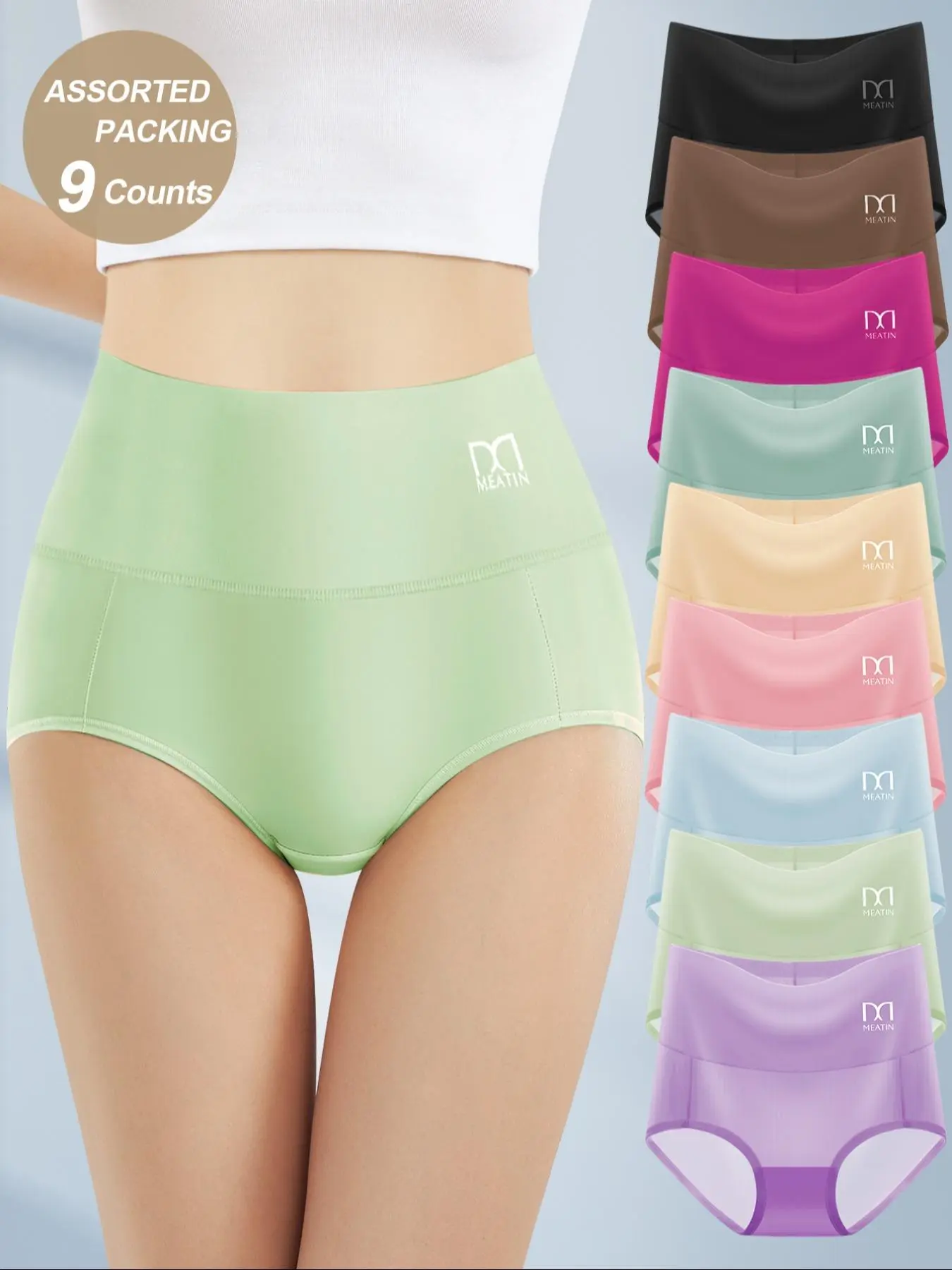 Women's Letter Print High Waist Panty, Soft Comfy Breathable Knicker for Daily Wear, Underwear for All Seasons
