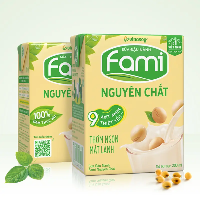 Thùng sữa đậu nành Fami Nguyên chất có đường (36 hộp x 200ml) 2