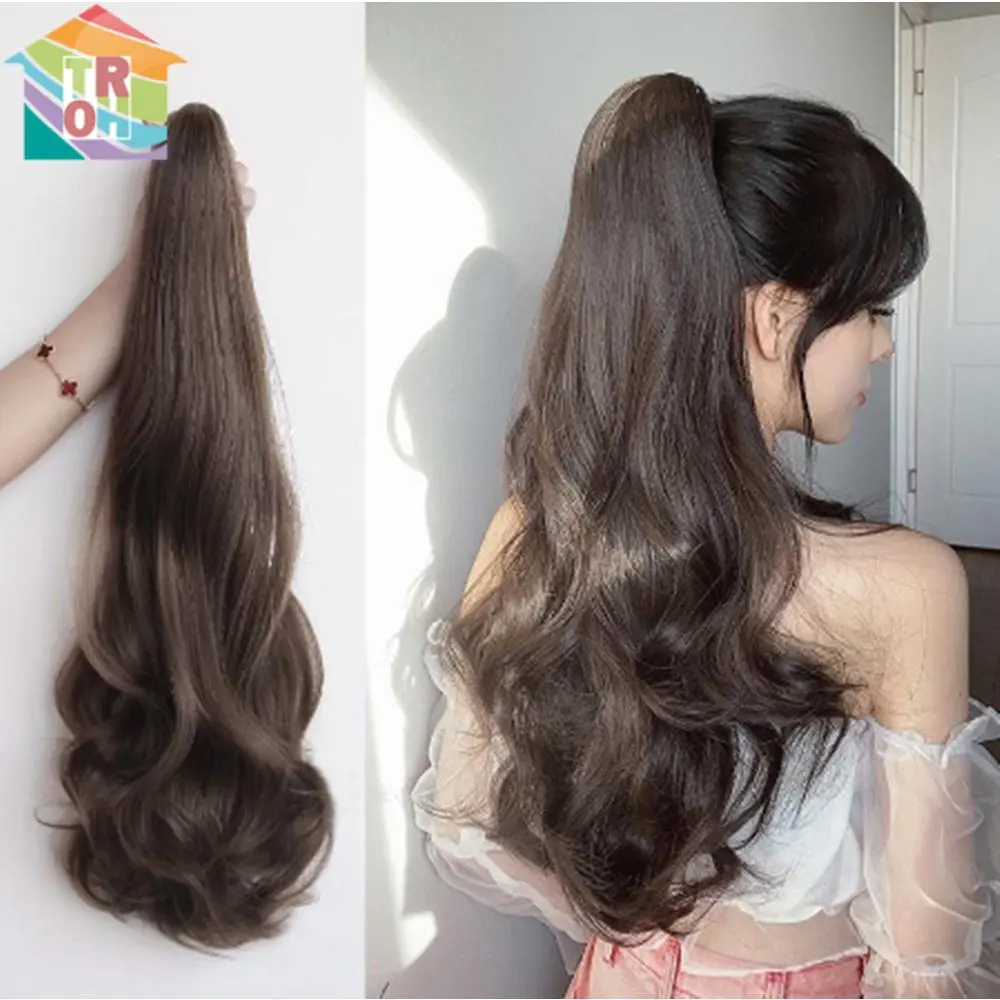 Tóc Giả Đuôi Ngựa Thời Trang, Dài 40cm, Kẹp Tóc Càng Cua Tóc Giả Xoăn Dài Tự Nhiên, Dành Cho Nữ, Tóc Nối Đuôi Ngựa
