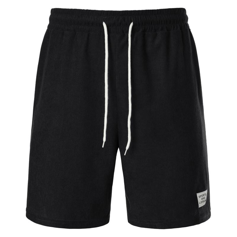 Product Introduction of 2025 Summer new solid color lace-up sweatpants corduroy simple quarter shorts men's shorts casual pants spot selu  ar  kargo mens  jeans 29