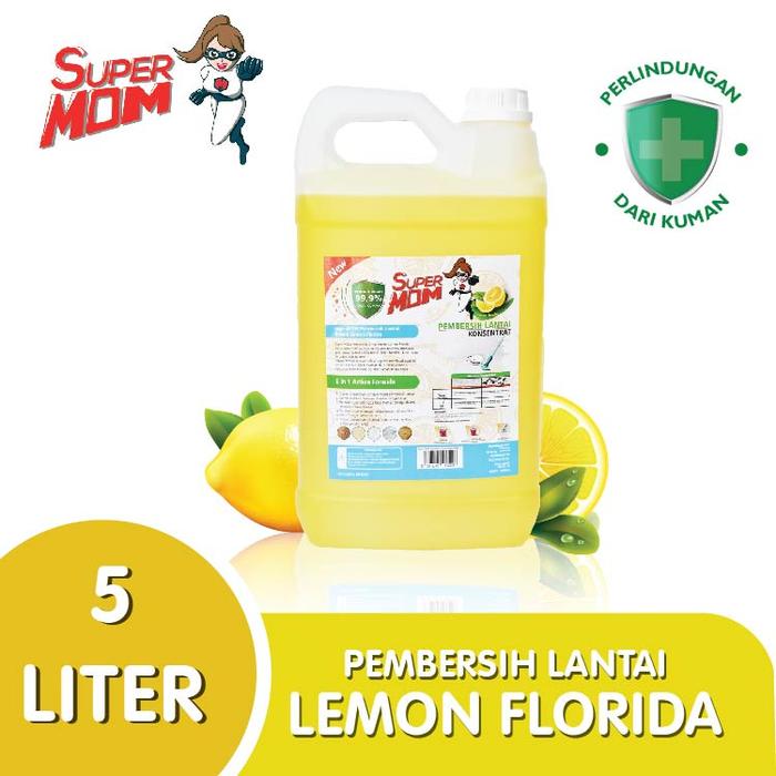 Gambar SuperMOM Pembersih Lantai Lemon Florida Antivirus & Bakteri 5L - 5L, Standar dari SuperMOM Shop Kota Semarang 5 Tokopedia