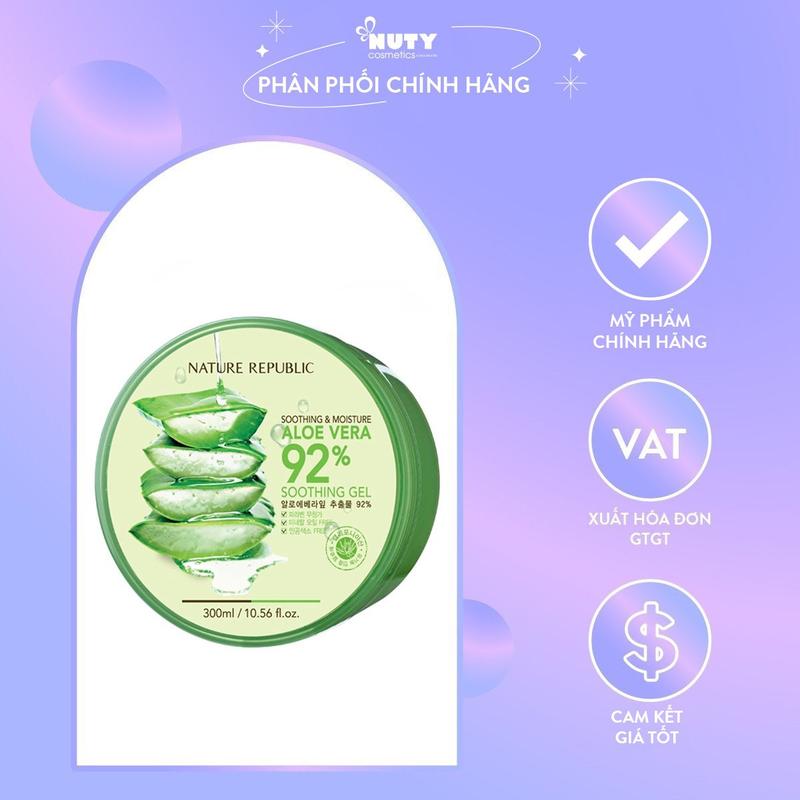 Gel Dưỡng Da Lô Hội Nature Republic Aloe Vera 92% Soothing Gel (300ml)
