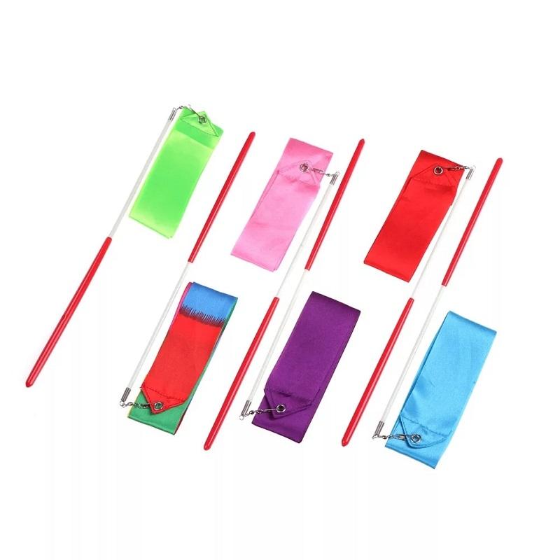 Product Introduction of 2M/4M Colorful Gym Ribbons Dance Ribbon Rhythmic Art Gymnastic Ballet Streamer Twirling Rod Stick For Gym Training Professional 2