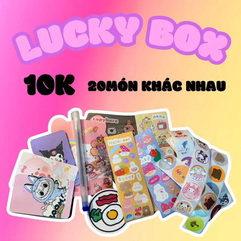 LUCKY BOX - Túi Quà May Mắn Sticker Xinh - SET 1K & 5K & 10K 2