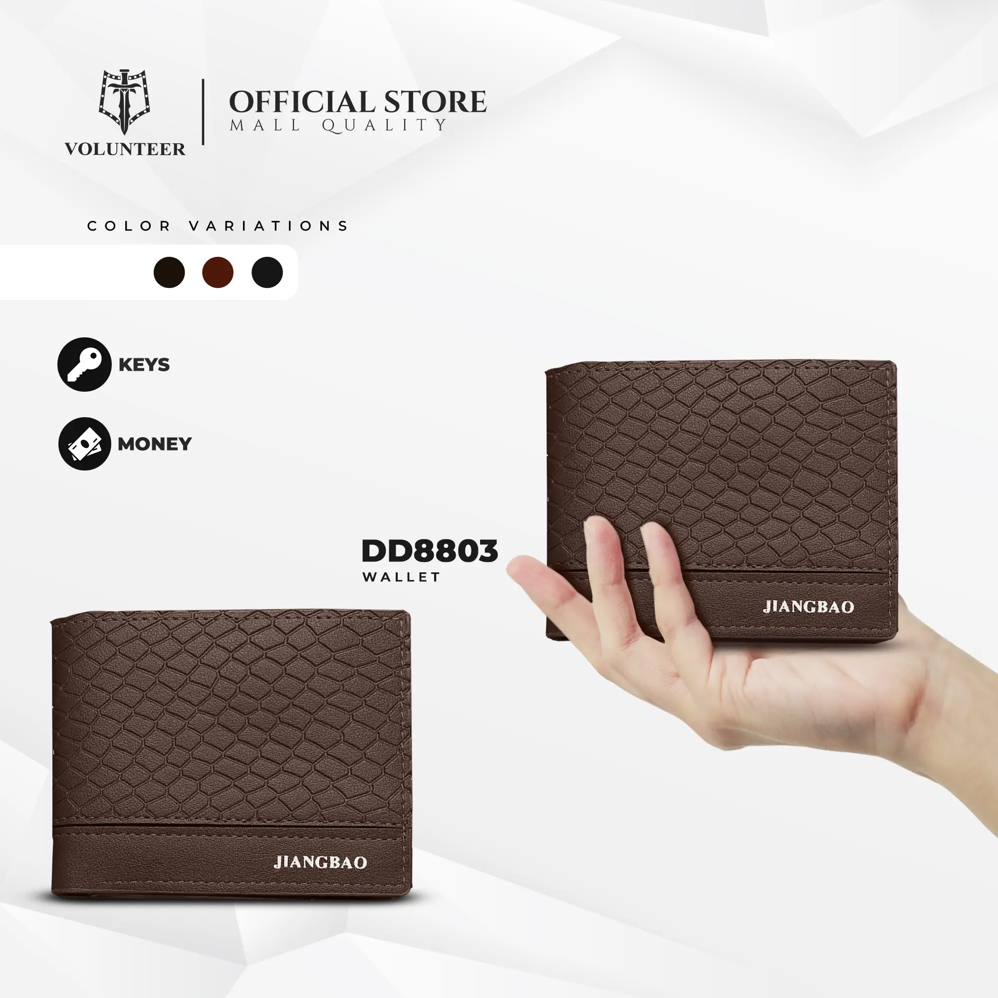 【Christmas Gift】VOLUNTEER holder Short Wallet For Men BAGS Men's PU Leather Bifold Card  DD8803