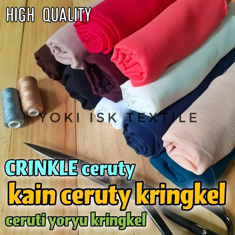 Kain Chiffon Yoryu Crinkle Sifon Salju Polos 4
