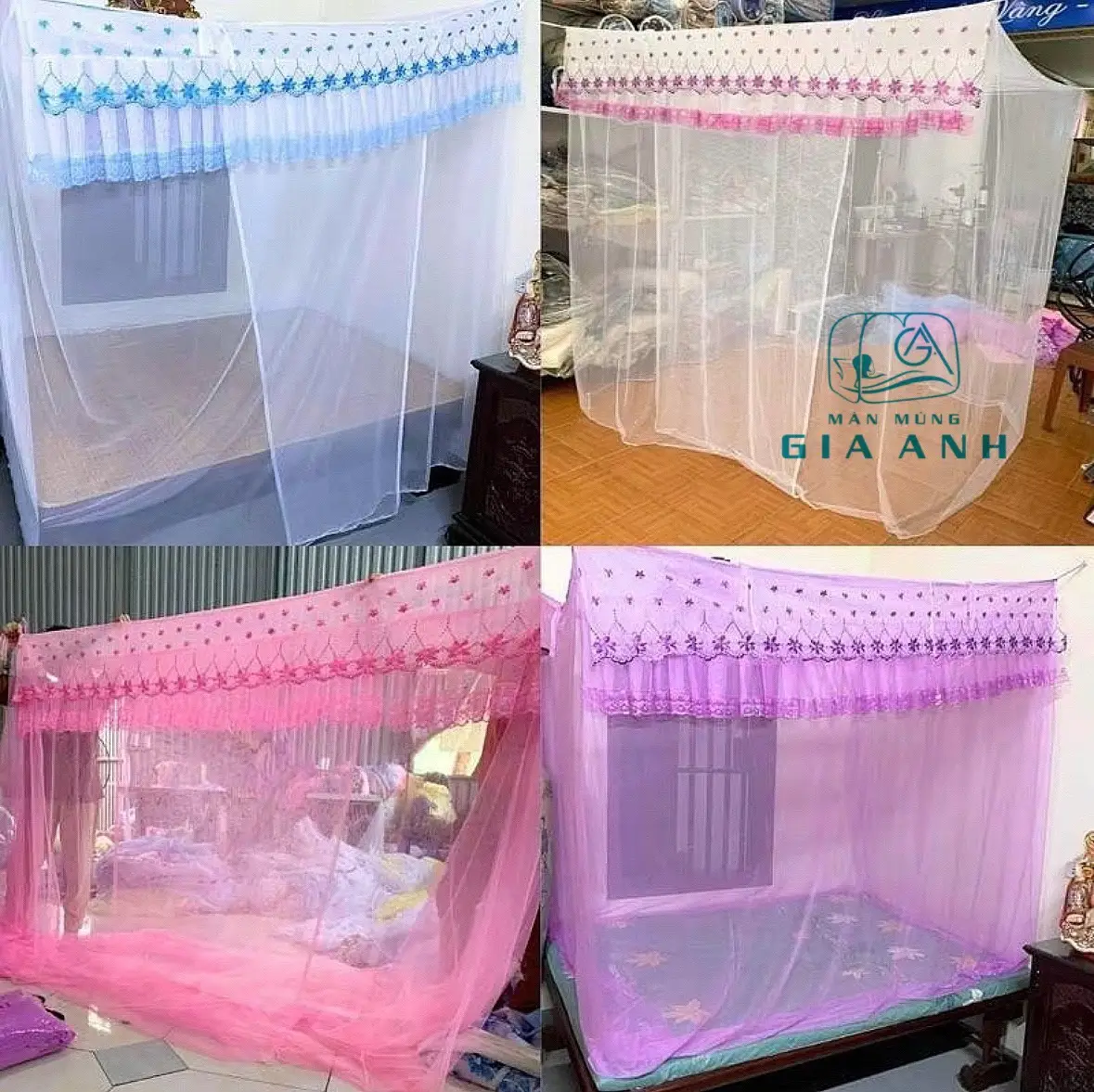 Màn mùng mắc tay 4 góc, màn tuyn thái cao cấp chống muỗi hiệu quả, Màn cao 2m2, Hàng tại xưởng, Bảo hành 12 tháng man ngủ mung tuyn