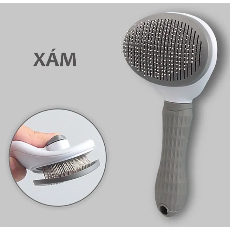 Lược chải lông chó mèo có nút bấm CHÍNH HÃNG CLEAN size to chải lông chó mèo 2