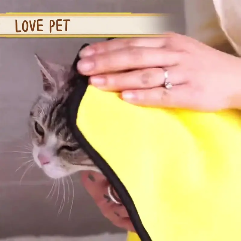 Handuk Microfiber Kucing Empuk Adem Tebal & Nyaman Daya Serap Tinggi Dan Microfibe Cepat Kering Handuk Anjing Pet Towel Kucing DELLO 4