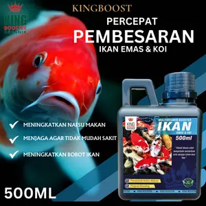 Kingboost vitamin IKAN KOI Vitamin Ikan KOI, Penambah Napsu Makan, anti parasit, panen lebih cepat 500ml