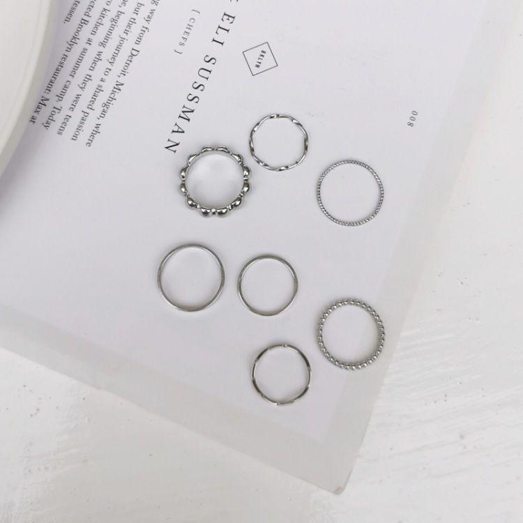 Product Introduction of 8PCS/1set Korean version ring set simple personality pixel ring overlapping ring jewelry 26