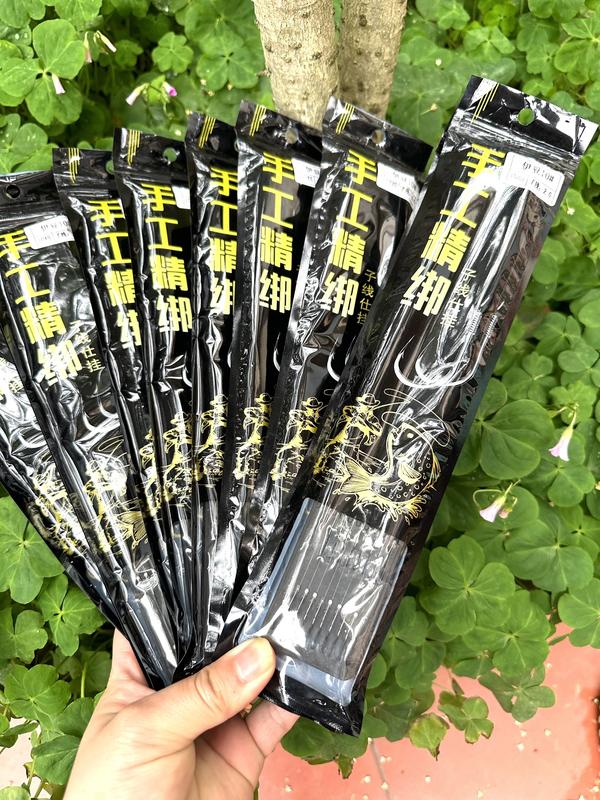 10 Cặp Lưỡi Thẻo Cước Buộc Sẵn - Thẻo đôi chuyên câu đơn câu đài đủ size - Lưỡi câu cá thẻo đôi