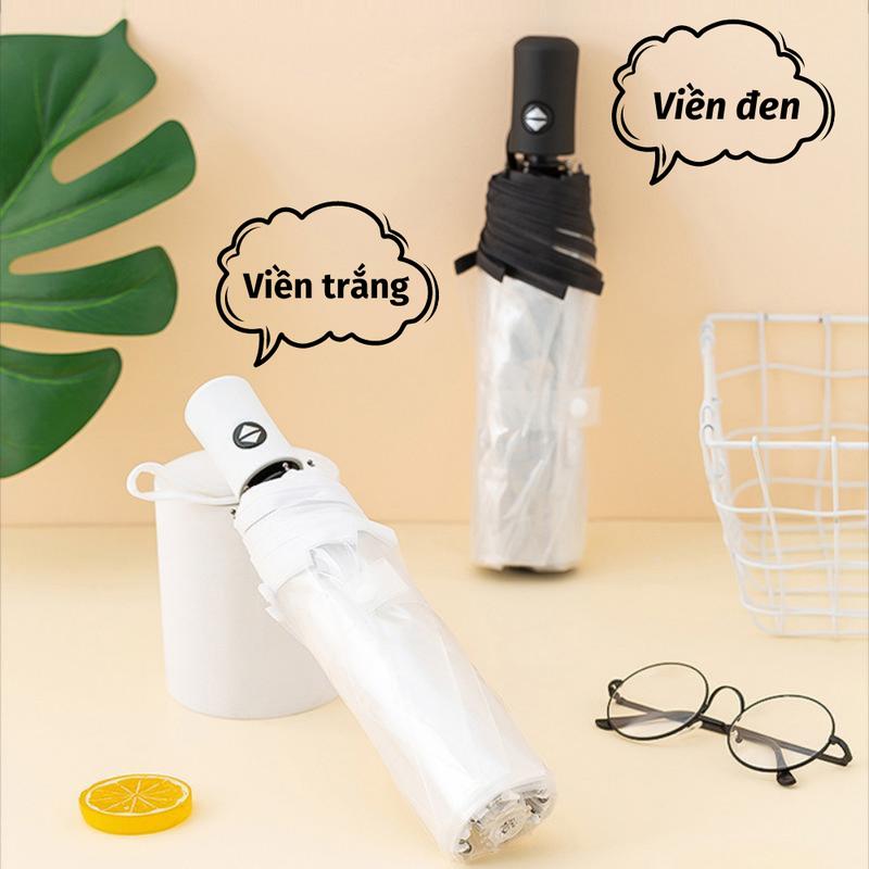 Ô Che Mưa Trong Tự Động Đóng Mở Gấp Gọn Suốt Chụp Ảnh Phong Cách Hàn Quốc